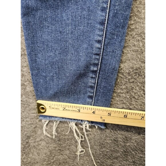 Madewell Jeans Womens Size 25 Blue 10" High Rise Skinny Button Fly Raw Hem - Picture 12 of 13